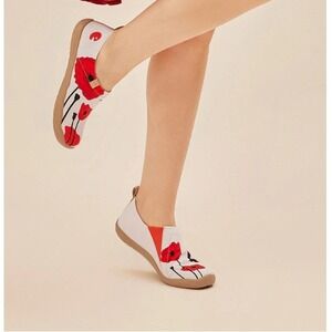 Uin Women's Hummingbird & Poppy Toledo Slip On Canvas Shoes  Size 8